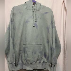 Men's Casual Green Tie-Dye Hoodie